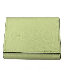 GUCCI（グッチ）の古着「エンボスロゴミニウォレット」｜グリーン