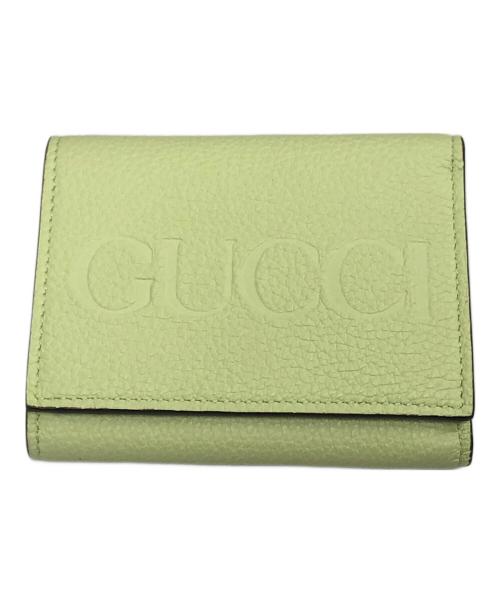 GUCCI（グッチ）GUCCI (グッチ) エンボスロゴミニウォレット グリーンの古着・服飾アイテム