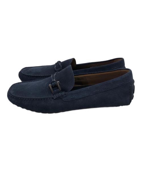 BOSS（ボス）BOSS (ボス) コード＆メタルディテール スエード ドライビングシューズ ネイビー サイズ:UK10の古着・服飾アイテム