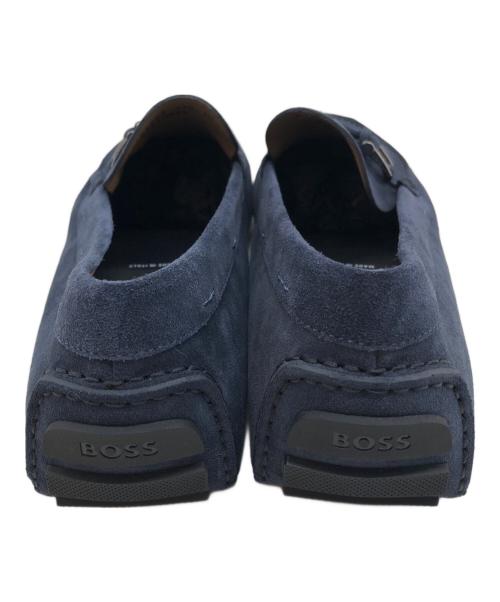 BOSS（ボス）BOSS (ボス) コード＆メタルディテール スエード ドライビングシューズ ネイビー サイズ:UK10の古着・服飾アイテム