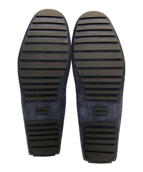 BOSS（ボス）BOSS (ボス) コード＆メタルディテール スエード ドライビングシューズ ネイビー サイズ:UK10の古着・服飾アイテム