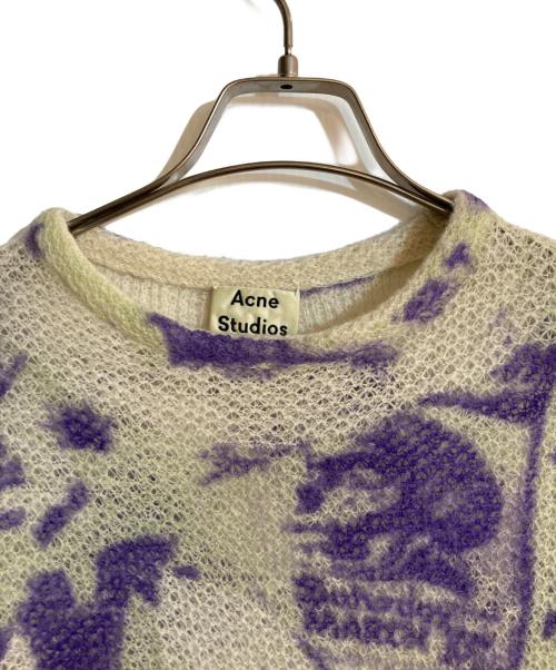 Acne studios（アクネ ストゥディオス）ACNE STUDIOS (アクネ ストゥディオス) 総柄ニット ホワイト サイズ:Sの古着・服飾アイテム