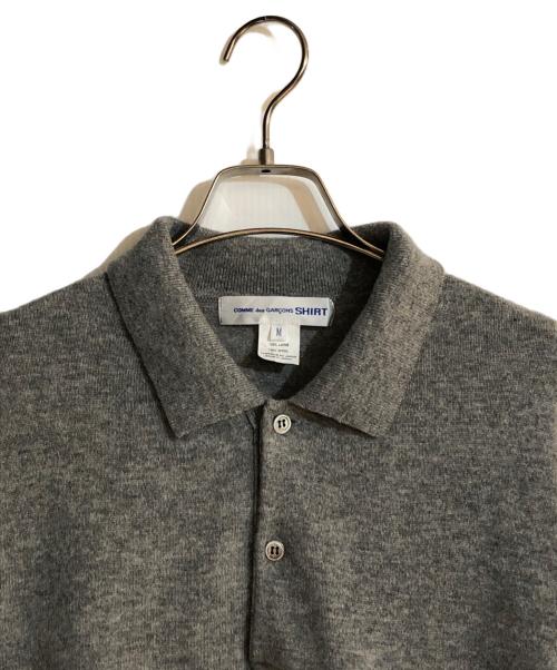 COMME des GARCONS SHIRT（コムデギャルソンシャツ）COMME des GARCONS SHIRT (コムデギャルソンシャツ) 12ゲージウールニットポロ グレー サイズ:Mの古着・服飾アイテム