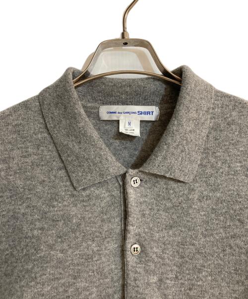COMME des GARCONS SHIRT（コムデギャルソンシャツ）COMME des GARCONS SHIRT (コムデギャルソンシャツ) 12ゲージウールニットポロ グレー サイズ:Mの古着・服飾アイテム