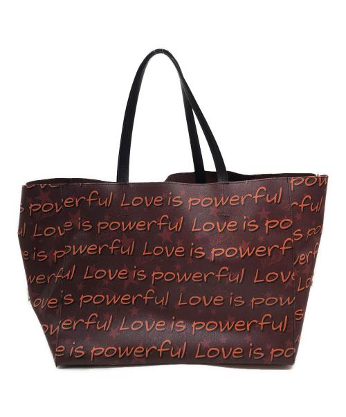 AFB（エーエフビー）AFB (エーエフビー) LOVE IS POWERFUL TOTE BAG/ラブイズパワフルトートバッグ ブラウンの古着・服飾アイテム