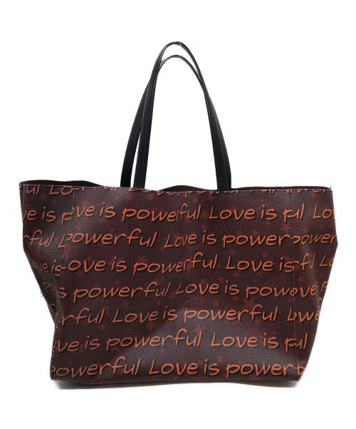AFB（エーエフビー）AFB (エーエフビー) LOVE IS POWERFUL TOTE BAG/ラブイズパワフルトートバッグ ブラウンの古着・服飾アイテム