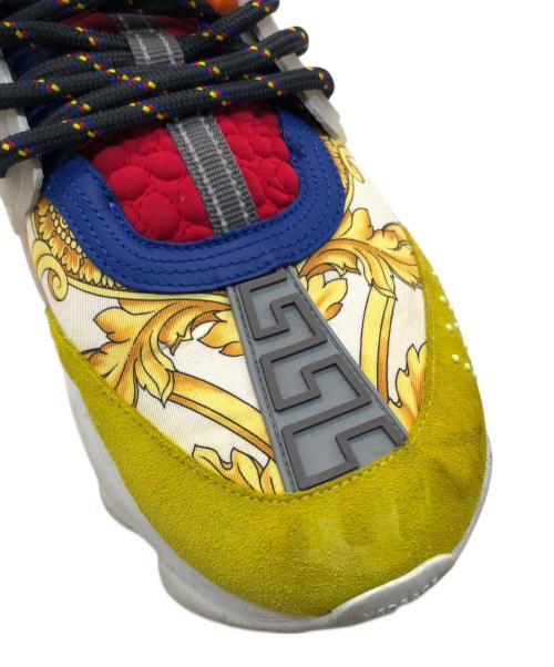 VERSACE（ヴェルサーチェ）VERSACE (ヴェルサーチェ) CHAIN REACTION MULTI-COLOR RUBBER SUEDE ホワイト サイズ:44の古着・服飾アイテム