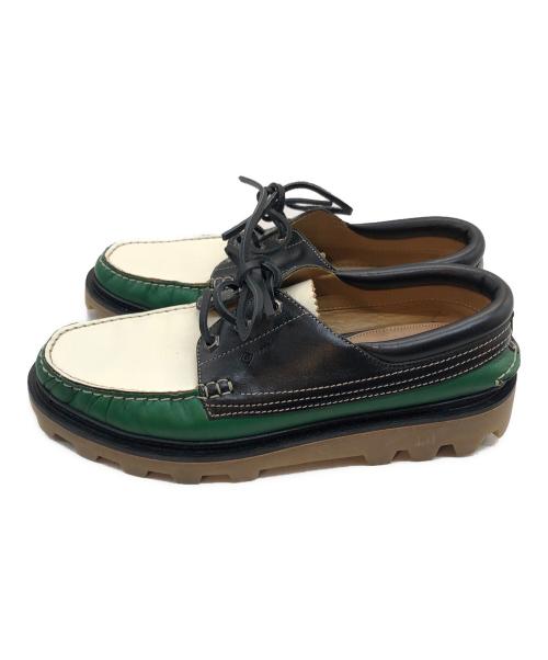 dunhill（ダンヒル）dunhill (ダンヒル) レザーボートシューズ グリーン サイズ:42の古着・服飾アイテム