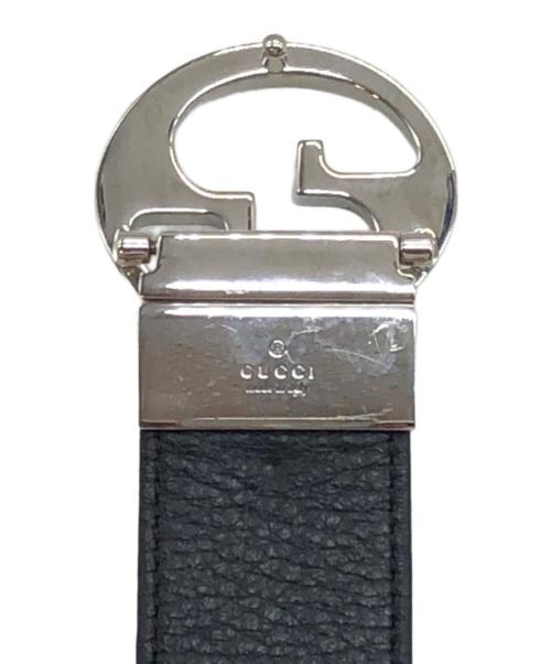 GUCCI（グッチ）GUCCI (グッチ) バイカラーGGバックルベルト ブラックの古着・服飾アイテム