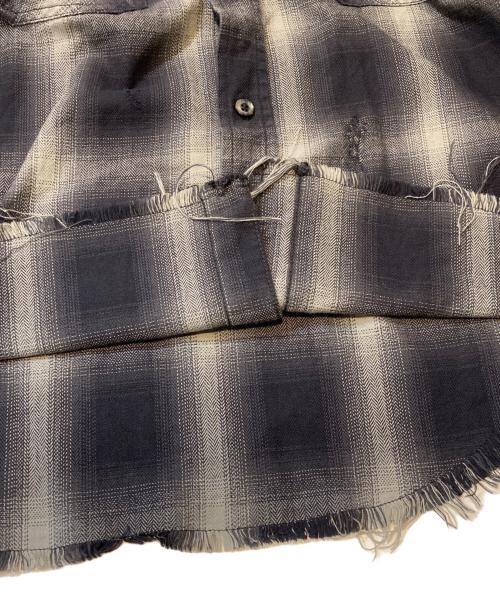 BEAMS（ビームス）BEAMS (ビームス) FUTURE ARCHIVE (フューチャー アーカイブ) DAMAGE NEL HOODY/ダメージネルフーディー グレー サイズ:Lの古着・服飾アイテム