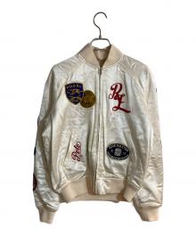 POLO RALPH LAUREN（ポロ・ラルフローレン）の古着「サテンワッペンスタジャン」｜ベージュ