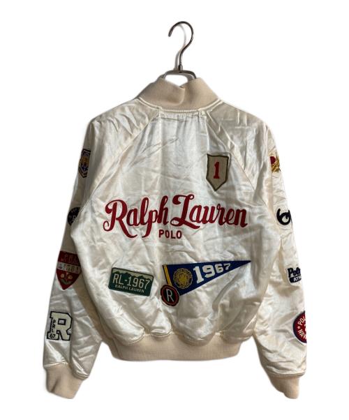 POLO RALPH LAUREN（ポロ・ラルフローレン）POLO RALPH LAUREN (ポロ・ラルフローレン) サテンワッペンスタジャン ベージュ サイズ:XS 未使用品の古着・服飾アイテム