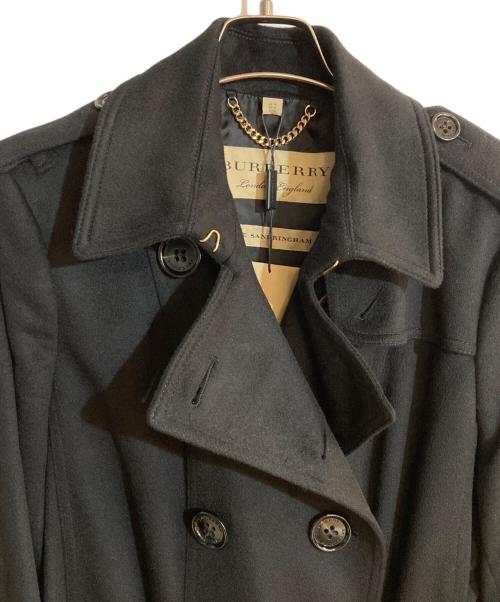 BURBERRY LONDON（バーバリーロンドン）BURBERRY LONDON (バーバリーロンドン) The Sandringham カシミヤ100％トレントコート ブラック サイズ:UK14 未使用品の古着・服飾アイテム