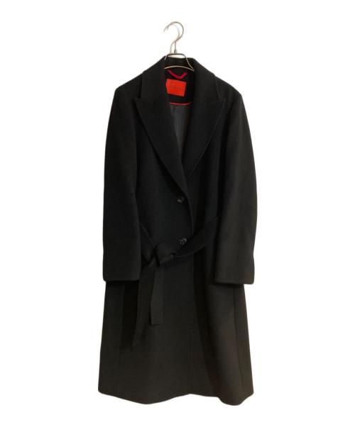 MAX&Co.（マックスアンドコー）MAX&Co. (マックスアンドコー) ロングランロングベルトウールコート ブラック サイズ:46の古着・服飾アイテム