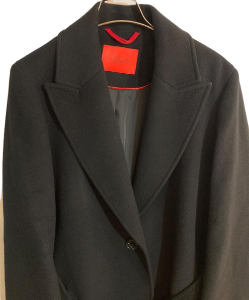 MAX&Co.（マックスアンドコー）MAX&Co. (マックスアンドコー) ロングランロングベルトウールコート ブラック サイズ:46の古着・服飾アイテム