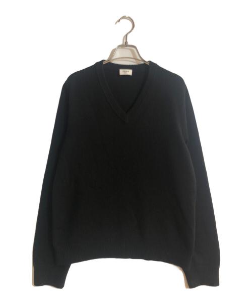 CELINE（セリーヌ）CELINE (セリーヌ) カシミヤVネックニット ブラック サイズ:Lの古着・服飾アイテム