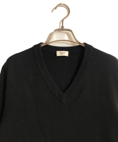 CELINE（セリーヌ）CELINE (セリーヌ) カシミヤVネックニット ブラック サイズ:Lの古着・服飾アイテム