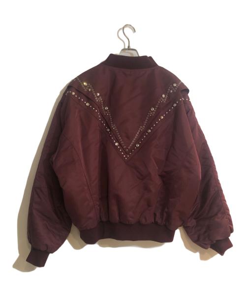 CELINE（セリーヌ）CELINE (セリーヌ) ライトストーンナイロン中綿ボンバージャケット ボルドー サイズ:50の古着・服飾アイテム