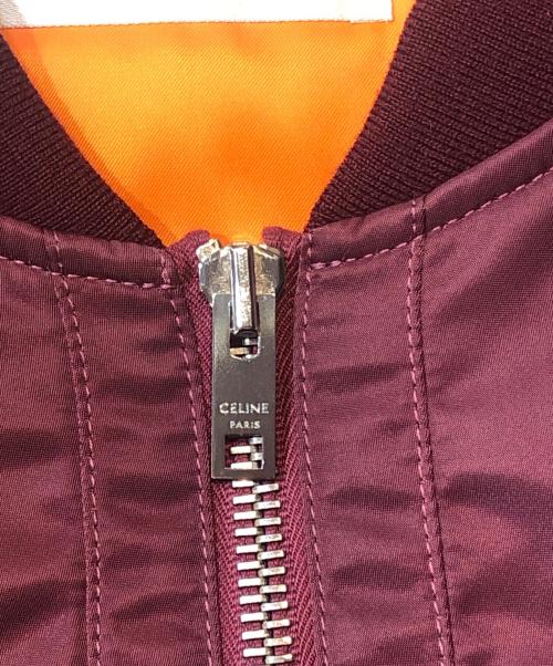 CELINE（セリーヌ）CELINE (セリーヌ) ライトストーンナイロン中綿ボンバージャケット ボルドー サイズ:50の古着・服飾アイテム
