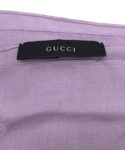 GUCCI（グッチ）GUCCI (グッチ) GGロゴフリンジストール パープルの古着・服飾アイテム