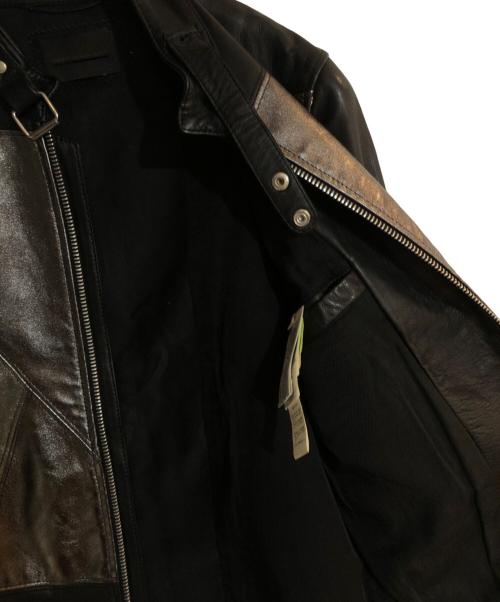 DIESEL Black Gold（ディーゼル ブラック ゴールド）DIESEL BLACK GOLD (ディーゼル ブラック ゴールド) ラムレザージャケット ブラック サイズ:44の古着・服飾アイテム