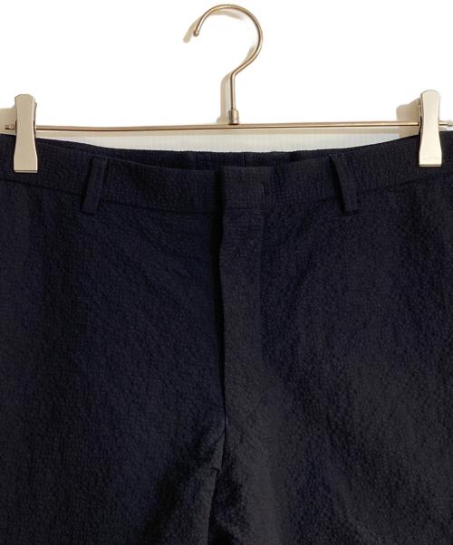 PAUL SMITH（ポールスミス）Paul Smith (ポールスミス) ウールシアサッカー クロップドトラウザーズ ネイビー サイズ:XLの古着・服飾アイテム