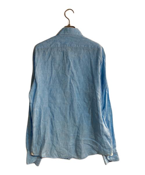 giannetto（ジャンネット）giannetto (ジャンネット) ホリゾンタルカラーリネンシャツ スカイブルー サイズ:SIZE 16 1/2/42の古着・服飾アイテム