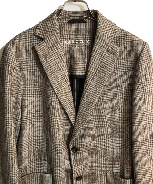CIRCOLO 1901（チルコロ1901）Circolo 1901 (チルコロ1901) チェックテーラードジャケット ブラウン サイズ:48の古着・服飾アイテム