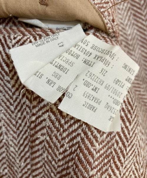 LARDINI（ラルディーニ）LARDINI (ラルディーニ) シルクネップヘリンボーンジャケット ブラウン×ホワイト サイズ:46の古着・服飾アイテム