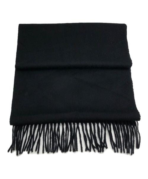 BURBERRY LONDON（バーバリーロンドン）BURBERRY LONDON (バーバリーロンドン) 刺繍カシミアマフラー ブラックの古着・服飾アイテム