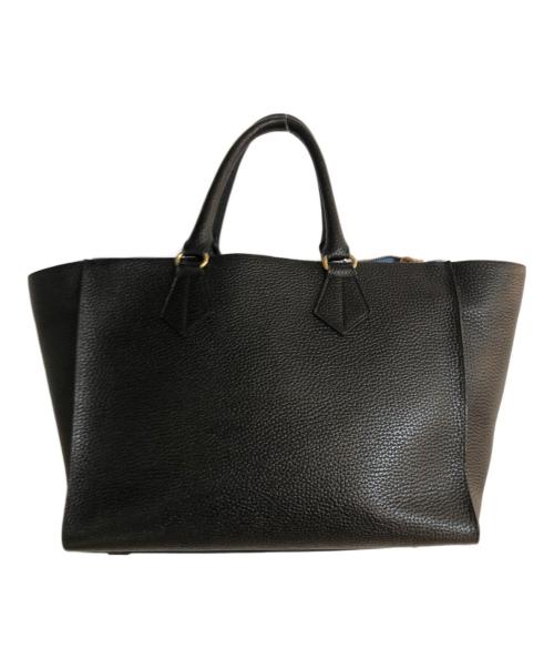 A.D.M.J.（エーディーエムジェイ）A.D.M.J. (エーディーエムジェイ) レザーハンドバッグ ブラックの古着・服飾アイテム