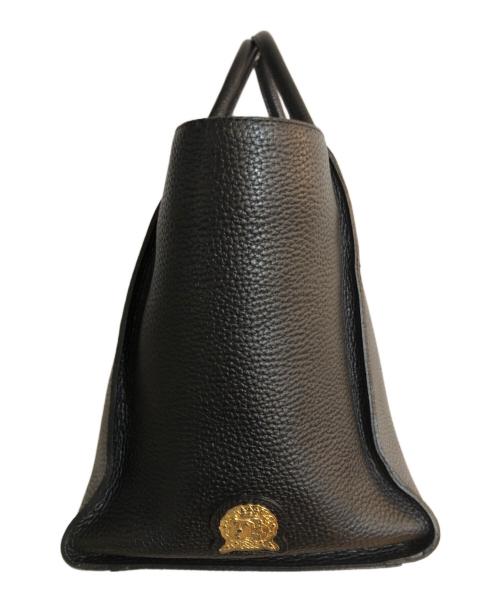 A.D.M.J.（エーディーエムジェイ）A.D.M.J. (エーディーエムジェイ) レザーハンドバッグ ブラックの古着・服飾アイテム