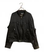 DKNYダナキャランニューヨーク）の古着「サテンモーターサイクルジャケット」｜ブラック