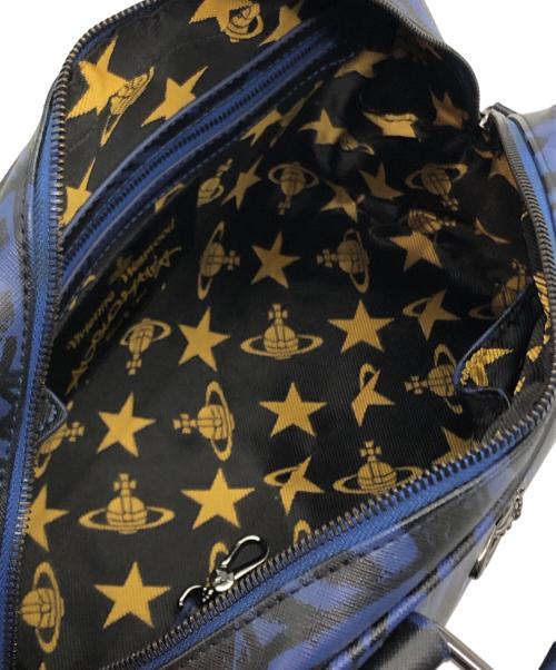 Vivienne Westwood ANGLOMANIA（ヴィヴィアンウエストウッドアングロマニア）VIVIENNE WESTWOOD ANGLOMANIA (ヴィヴィアンウエストウッドアングロマニア) オーブロゴタータンミニボストンバッグ ブルーの古着・服飾アイテム