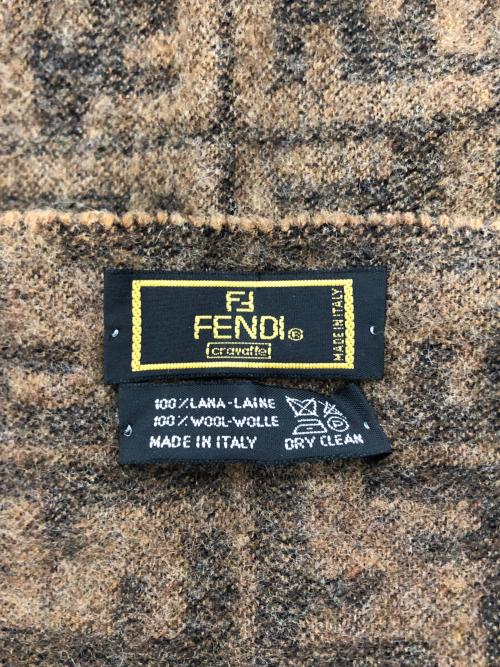 FENDI（フェンディ）FENDI (フェンディ) ズッカ柄ウールマフラー ブラウンの古着・服飾アイテム