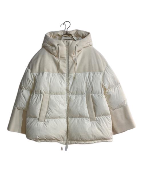 HERNO（ヘルノ）HERNO (ヘルノ) ウールコンビフーデットダウンジャケット アイボリー サイズ:44の古着・服飾アイテム