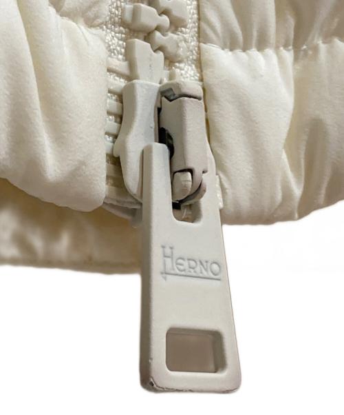 HERNO（ヘルノ）HERNO (ヘルノ) ウールコンビフーデットダウンジャケット アイボリー サイズ:44の古着・服飾アイテム
