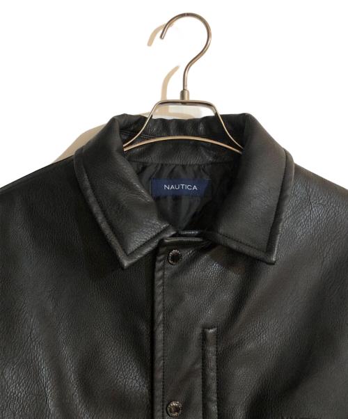 NAUTICA（ノーティカ）NAUTICA (ノーティカ) FREAK'S STORE (フリークスストア) Vegan Leather Insulated Blouson/ビーガンレザーインシュレイテッドブルゾン ブラック サイズ:Lの古着・服飾アイテム