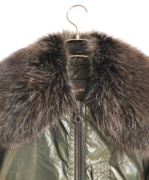 DUVETICA（デュベティカ）DUVETICA (デュベティカ) Ares ファー付きダウンジャケット グリーン サイズ:46の古着・服飾アイテム