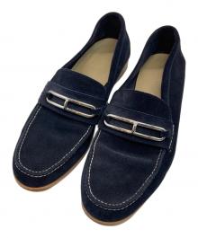 HERMES（エルメス）の古着「コレットスウェードローファー」｜ネイビー