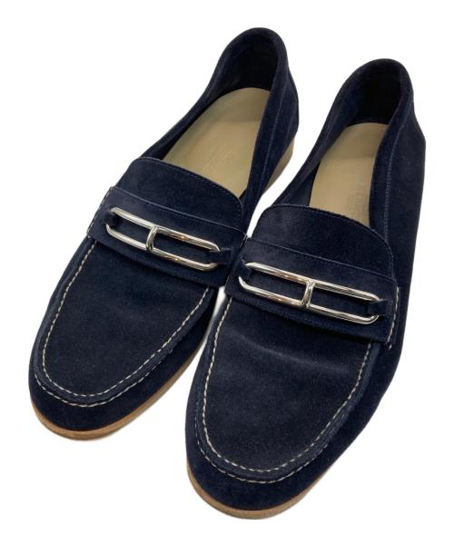 HERMES（エルメス）HERMES (エルメス) コレットスウェードローファー ネイビー サイズ:41の古着・服飾アイテム