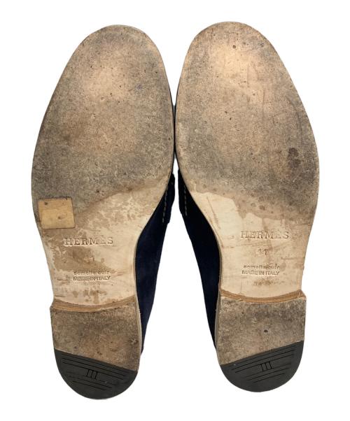 HERMES（エルメス）HERMES (エルメス) コレットスウェードローファー ネイビー サイズ:41の古着・服飾アイテム