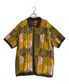 SUPREMEシュプリーム）の古着「ABSTRACT TEXTURED ZIP UP POLO/アブストラクト テクスチャ ジップ アップ ポロ」｜イエロー