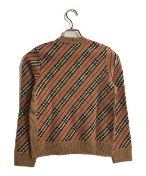BURBERRY（バーバリー）BURBERRY (バーバリー) ノバチェッククルーネックニット ブラウン サイズ:XSの古着・服飾アイテム