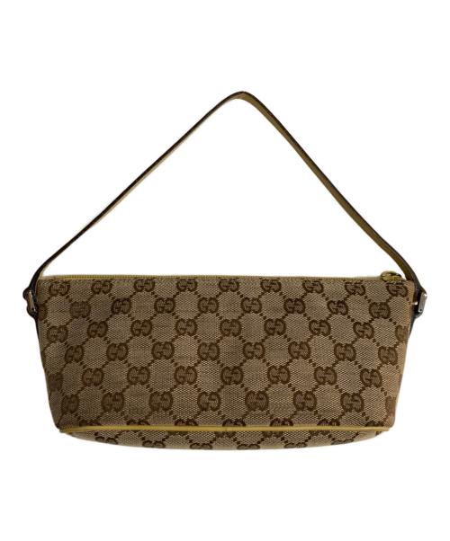 GUCCI（グッチ）GUCCI (グッチ) GGキャンバスハンドバッグ イエローの古着・服飾アイテム