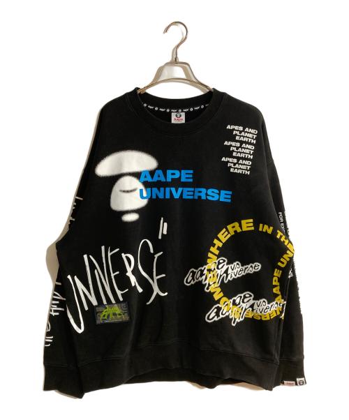 Aape BY A BATHING APE（エーエイプ バイ アベイシングエイプ）AAPE BY A BATHING APE (エーエイプ バイ アベイシングエイプ) Moonface sweater ブラック サイズ:XLの古着・服飾アイテム