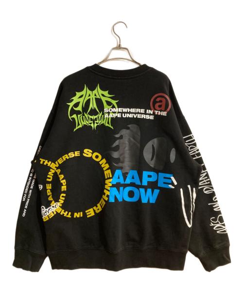 Aape BY A BATHING APE（エーエイプ バイ アベイシングエイプ）AAPE BY A BATHING APE (エーエイプ バイ アベイシングエイプ) Moonface sweater ブラック サイズ:XLの古着・服飾アイテム