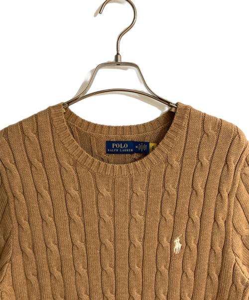 POLO RALPH LAUREN（ポロ・ラルフローレン）POLO RALPH LAUREN (ポロ・ラルフローレン) クルーネックニット ブラウン サイズ:Mの古着・服飾アイテム