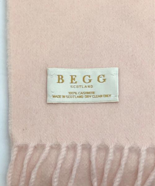 BEGG SCOTLAND（ベグスコットランド）BEGG SCOTLAND (ベグスコットランド) WAKO (ワコー) 別注カシミヤマフラー ピンクの古着・服飾アイテム