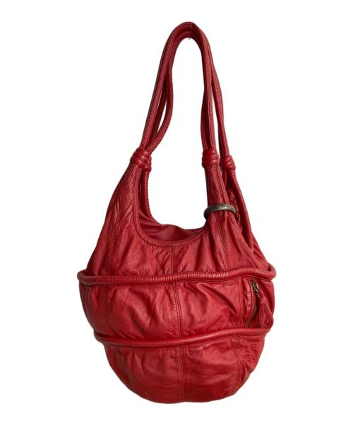 DIESEL（ディーゼル）DIESEL (ディーゼル) アーカイブレザーショルダーバッグ レッドの古着・服飾アイテム